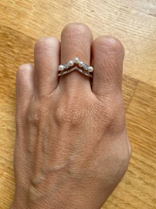 Anillo MAJORICA plata Arabesque con pe