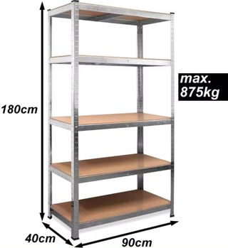 Pack 2 estanterías 180x90x40cm 5 baldas