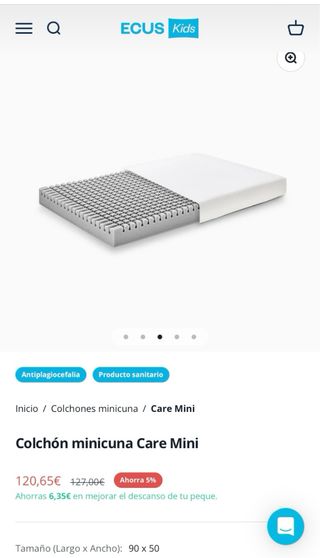 Colchón de minicuna Ecus Care
