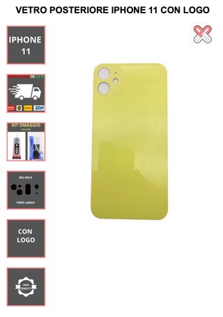 VETRO POSTERIORE PER IPHONE 11 CON LOGO