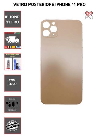 VETRO POSTERIORE PER IPHONE 11 PRO CON LOGO