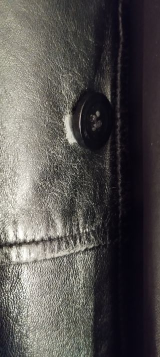 Chaqueta de cuero negro para hombre