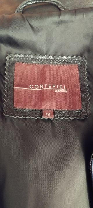 Chaqueta de cuero negro para hombre