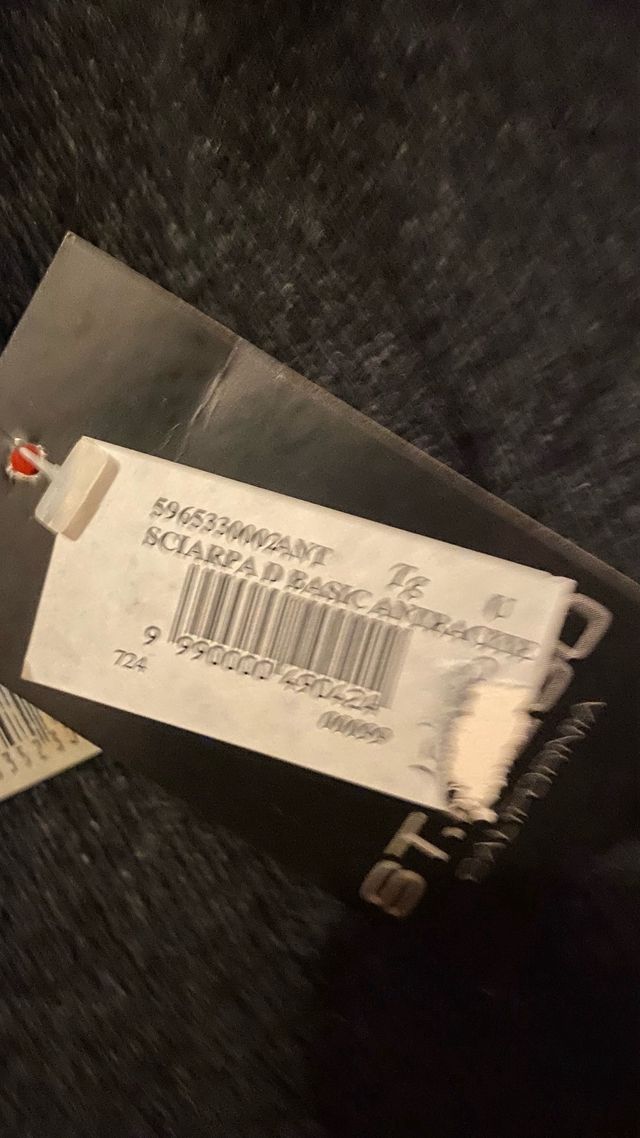 Sciarpa lana unisex antracite Nuova