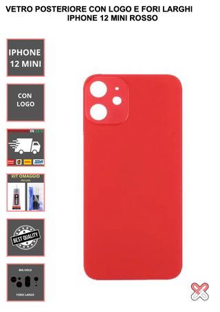 VETRO POSTERIORE PER IPHONE 12 MINI  CON LOGO