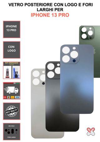 VETRO POSTERIORE PER IPHONE 13 PRO   CON LOGO