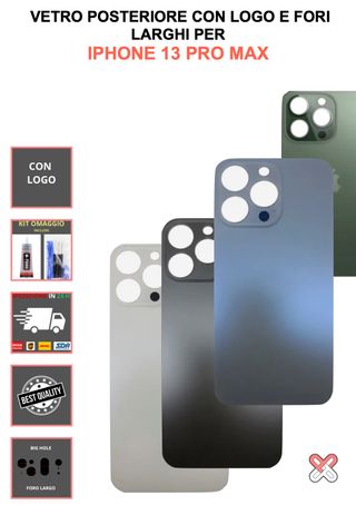 VETRO POSTERIORE PER IPHONE 13 PRO   CON LOGO