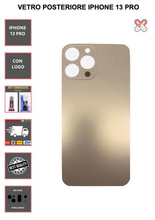 VETRO POSTERIORE PER IPHONE 13 PRO   CON LOGO