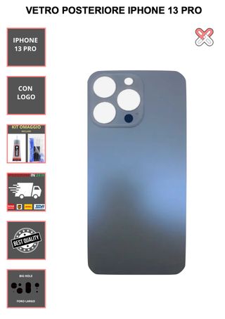 VETRO POSTERIORE PER IPHONE 13 PRO   CON LOGO