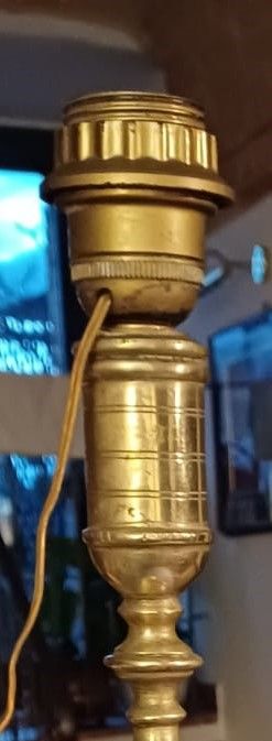 Base lampada in ottone '800 inglese