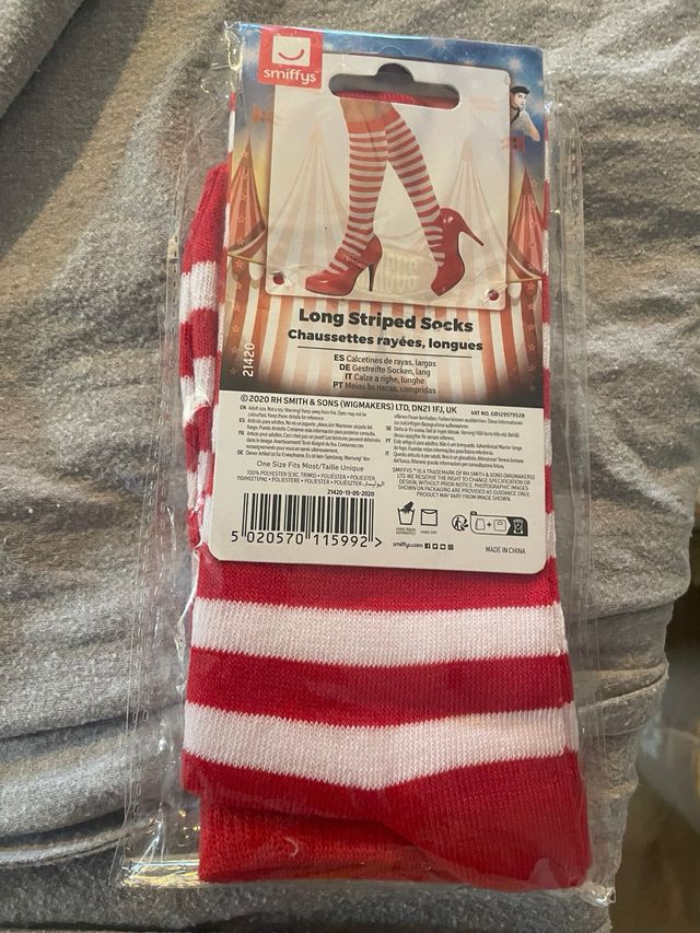 Calcetines rayas disfraz adulto