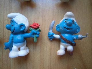 LOTE 13 PITUFOS GOMA PVC PEYO SMURFS