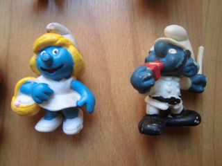LOTE 13 PITUFOS GOMA PVC PEYO SMURFS