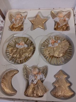 Addobbi vintage dorati di natale 
