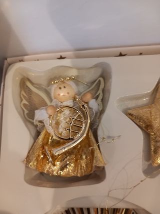 Addobbi vintage dorati di natale 