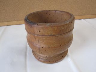 Mortaio antico in legno senza pestello ciotola vin