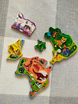 Mapa mundi de pared conpiezas magnéticas de Janod.