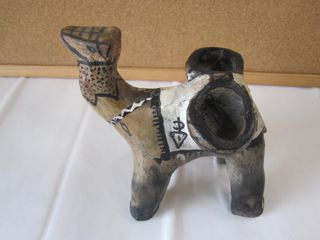 Statuetta statua in argilla tribale vintage arte