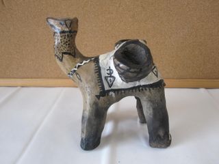 Statuetta statua in argilla tribale vintage arte