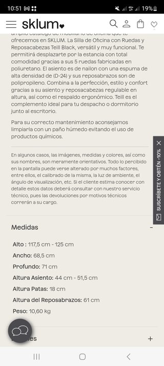 Silla estudio/oficina/despacho