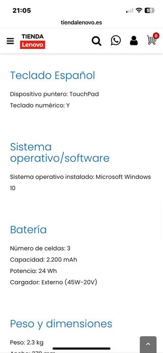 Ordenador portátil LENOVO