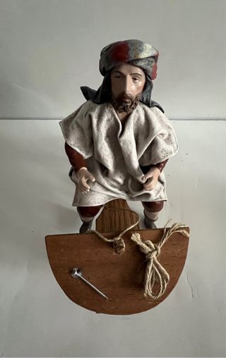 Figura belén antigua artesanía Serrano