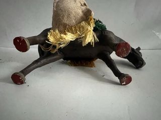 Figura belén antigua artesanía Serrano Burro