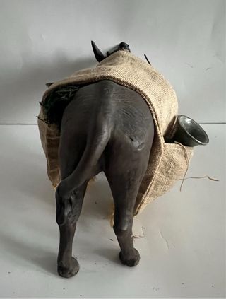 Figura belén antigua artesanía Serrano Burro
