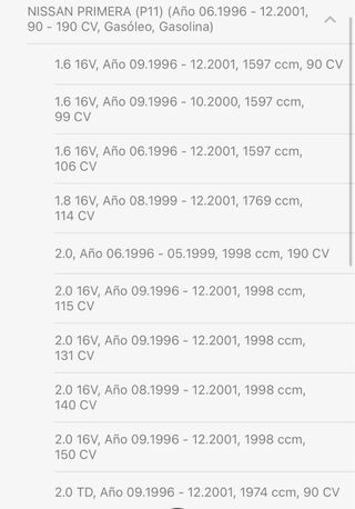 Amortiguadores traseros Nissan primera