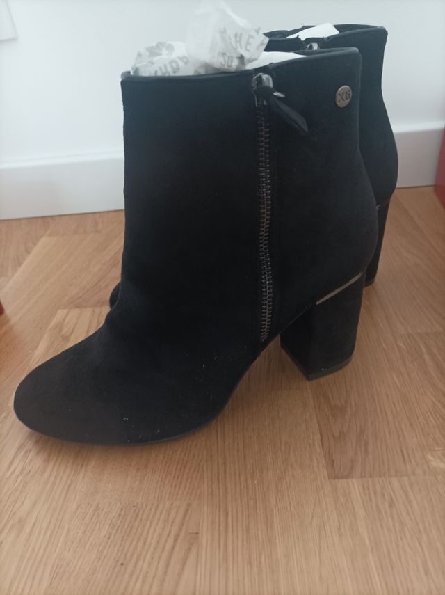 Botines de piel y ante - talla 38