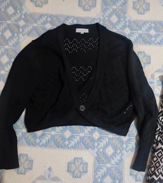 Vestido midi negro y blanco talla M