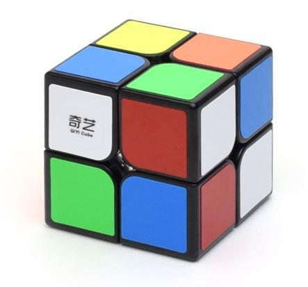 CUBO QIYI QIDI 2X2 BASE NEGRA CON PEGATINAS