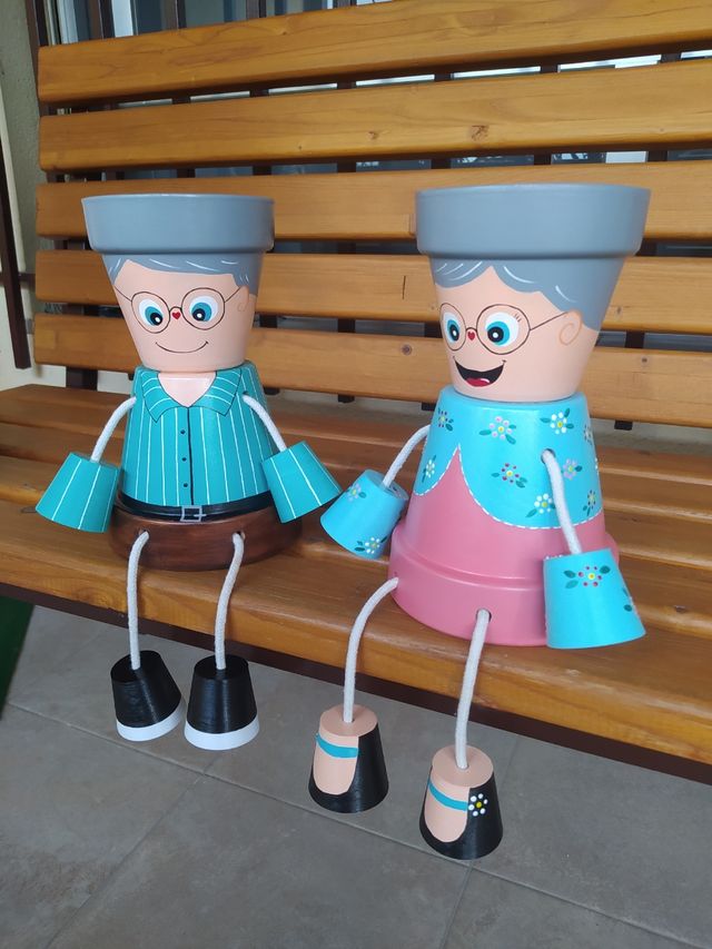 Macetas pareja abuelos
