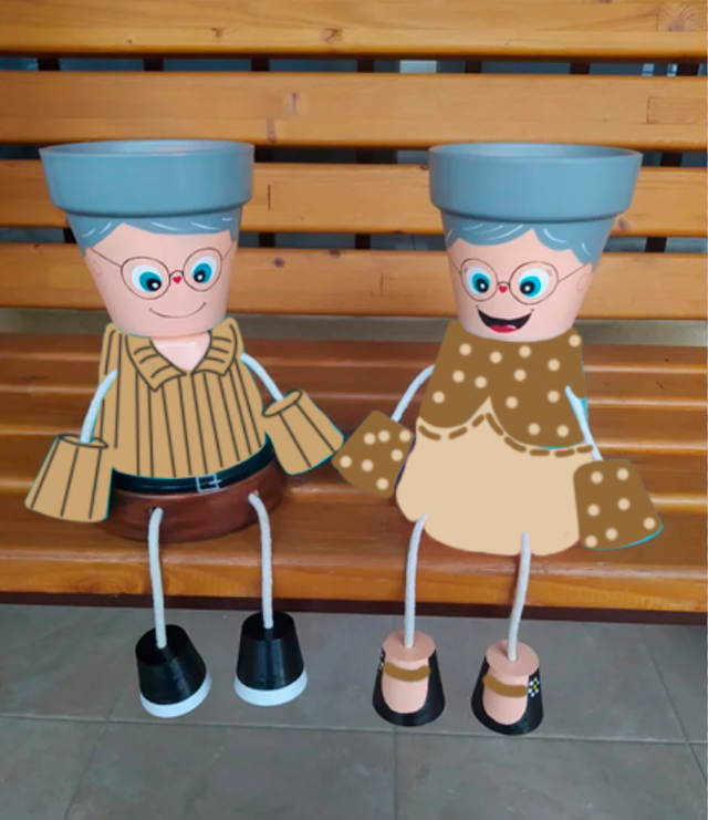 Macetas pareja abuelos