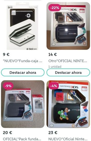 *Oferta*NUEVO"Oficial Nintendo"2 packs fundas DS
