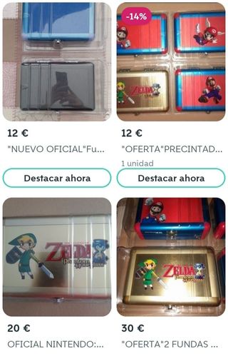 *Oferta*NUEVO"Oficial Nintendo"2 packs fundas DS