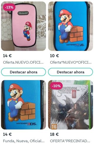 *Oferta*NUEVO"Oficial Nintendo"2 packs fundas DS