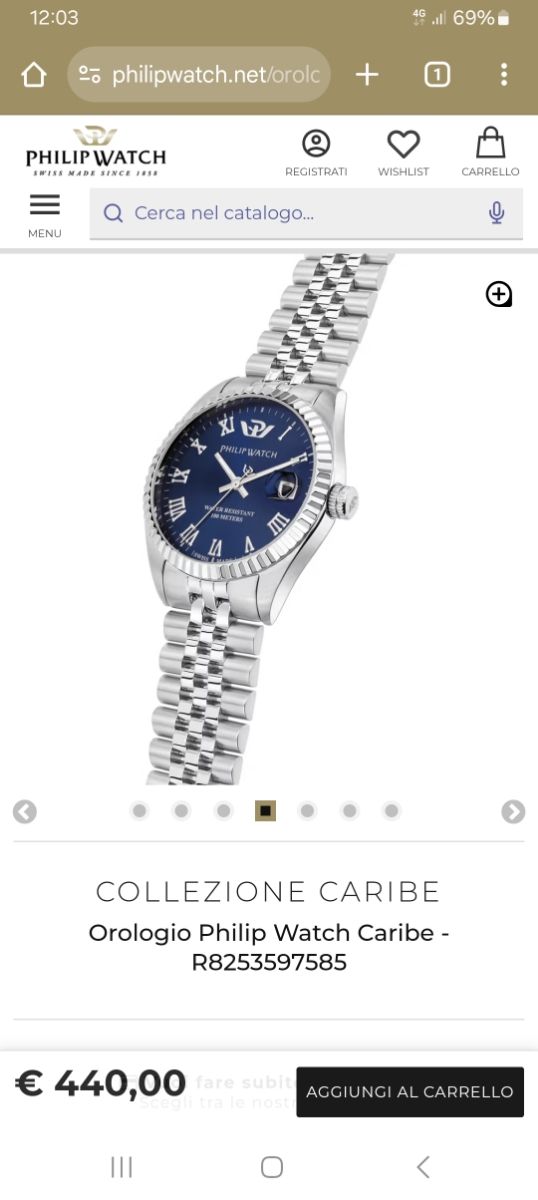 Orologio philip watch caribe