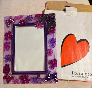 Portafoto  in vetro decorato