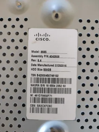 Decodificador CISCO, modelo 8685.