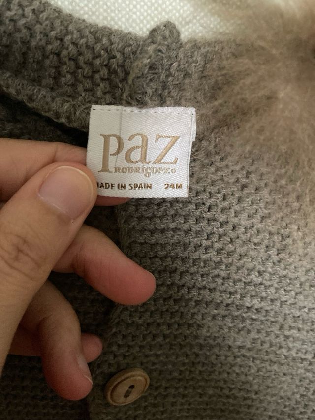 Chaqueta de vestie de punto y pelo natural bebe