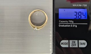 Anillo de Oro 18K, Solitario Promesa, 3.84gr, T-15