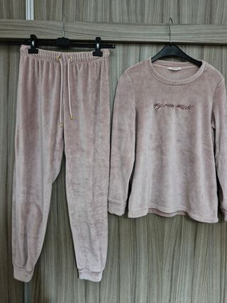 Pijama longo de lã polar mulher 