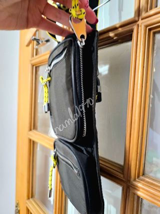 Bolso tipo riñonera verde oscuro zara