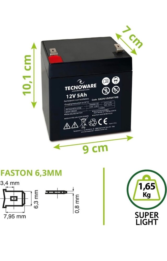 Batería ups, central de incendios, alarm