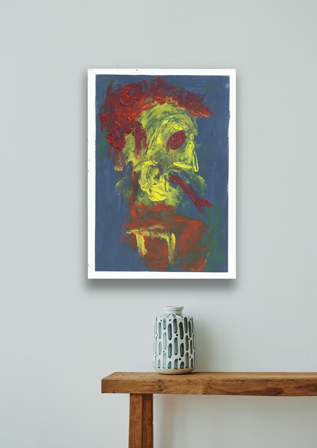 Cuadro oleo sobre papel