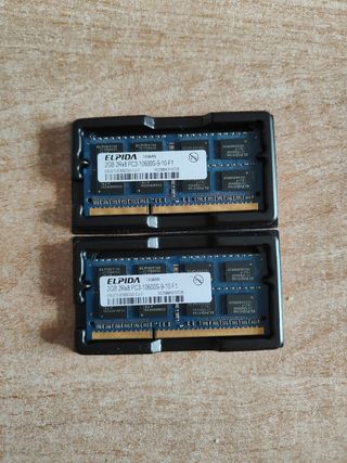 Memoria RAM 2+2 gigas DDR3 portatil