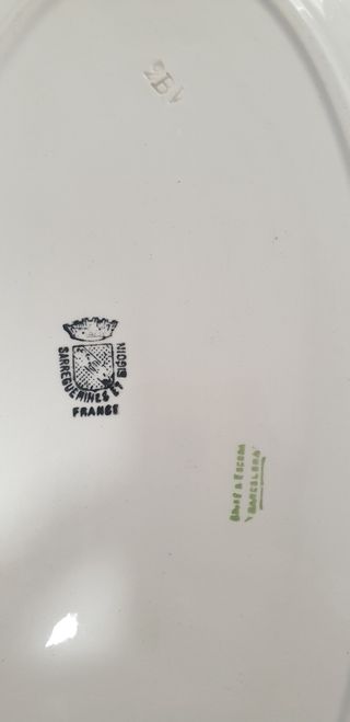 Antigua porcelana Sarreguemines. Francia