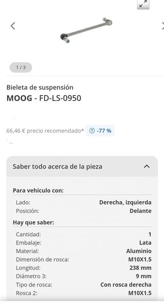 FD-LS-0950 Bieleta de suspensión FORD