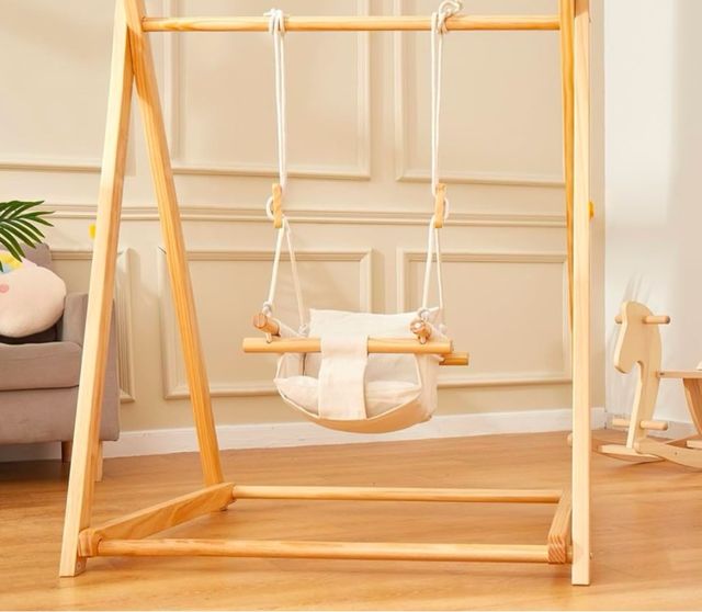 Columpio Montessori madera natural